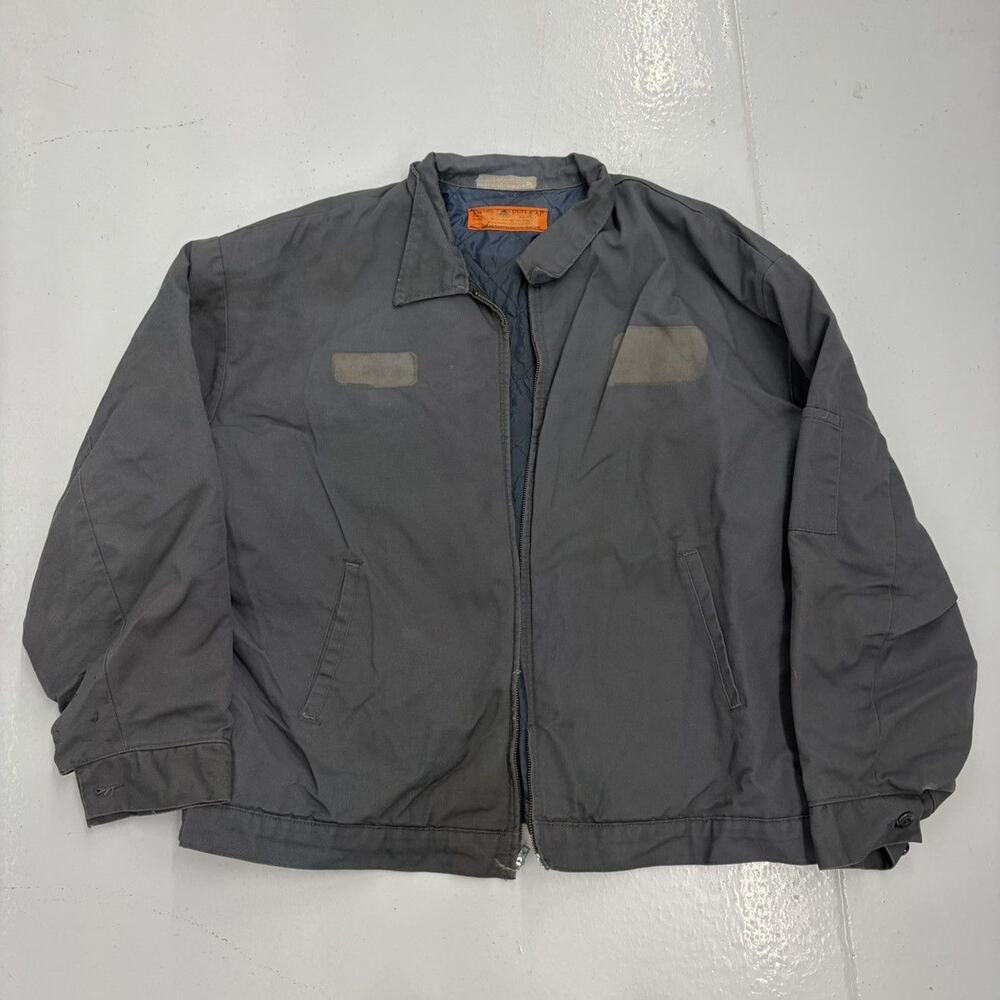 Vintage 70s Red Kap Grey Canvas Workwear Mechanics Jacket
